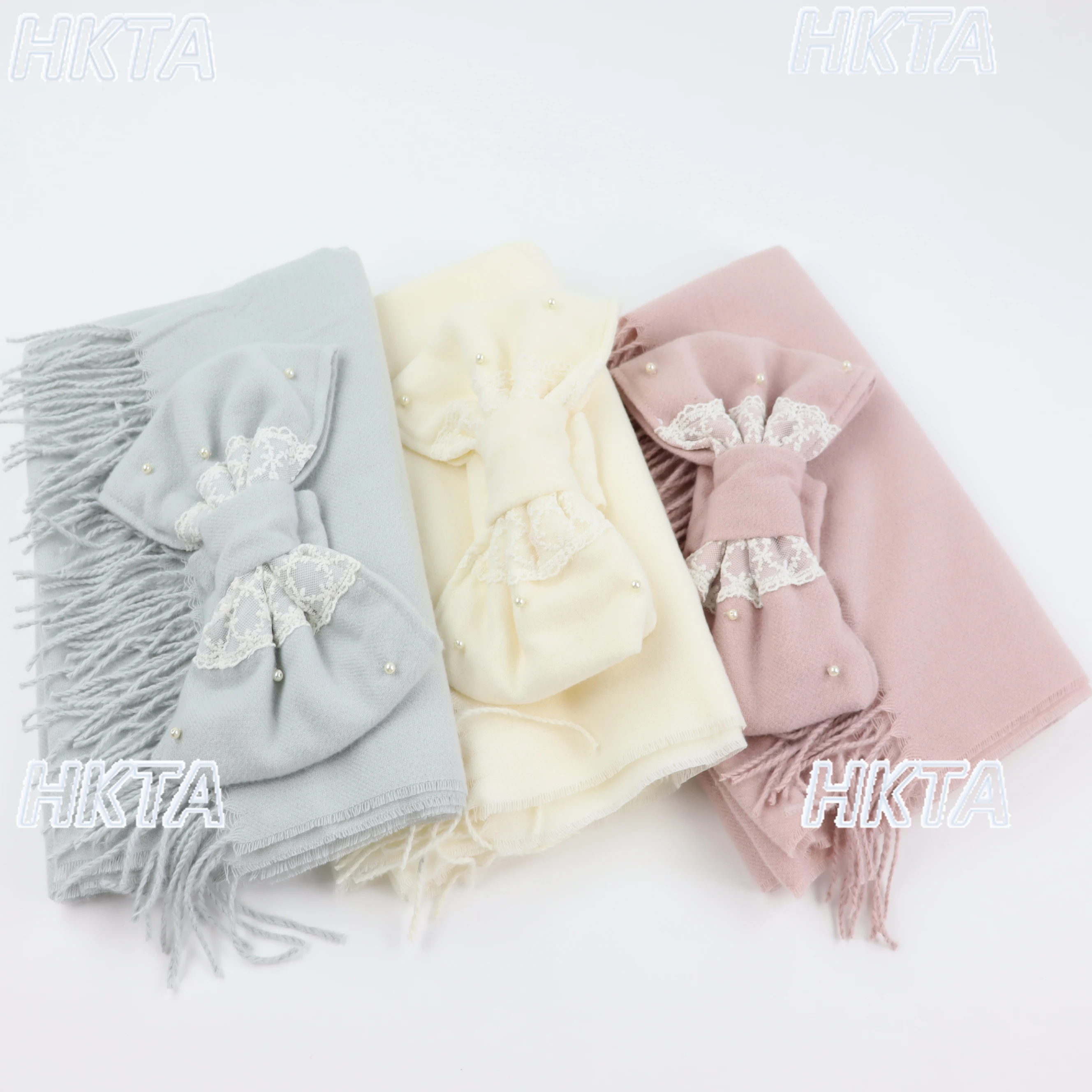 Japanese Style Scarf Shawl Kawaii Bow Detachable Solid Girl Versatile Sweet Lolita Dual-use Cute Soft Girl College Style Scarves