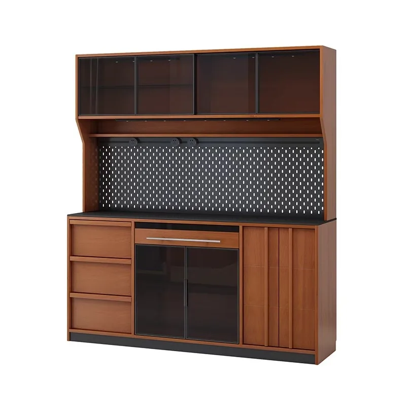 

Nordic solid wood dining side cabinet rock slab coffee kitchen dining room locker locker retro combination high