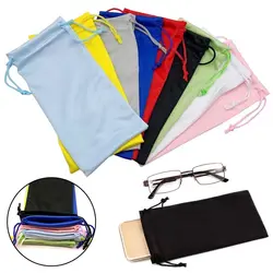 Simple Sunglasses Bag Drawstring Bag Microfiber Soft Glasses Pocket Glasses Case Unisex