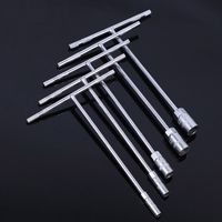 Portable T-shaped Steel Hexagon Socket Wrench Metric Manual Hex Spanner Socket Adapter Hand Tool 7/8/9/10/12/13/15/17mm