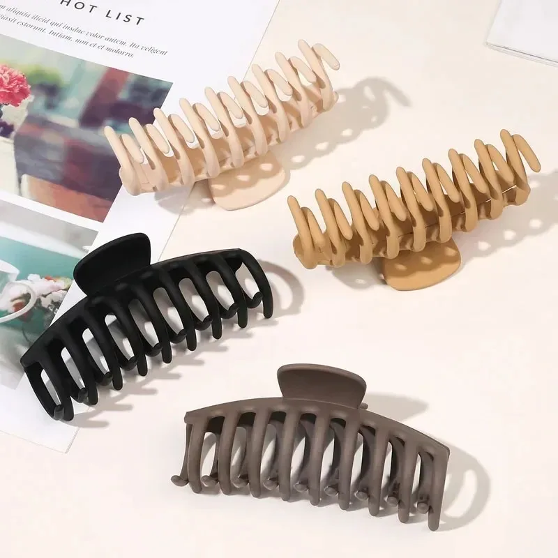 1Pcs Large Hair Claw Clips for Women Thin Thick Curly Hair Big Matte Banana Clips 90's Strong Hold Jaw Clip Neutral Colors