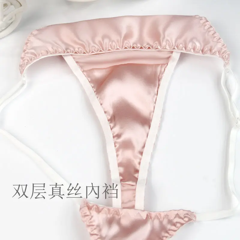 Free mail silk thong mulberry silk women comfortable breathable elastic no trace low waist sexy T pants underwear