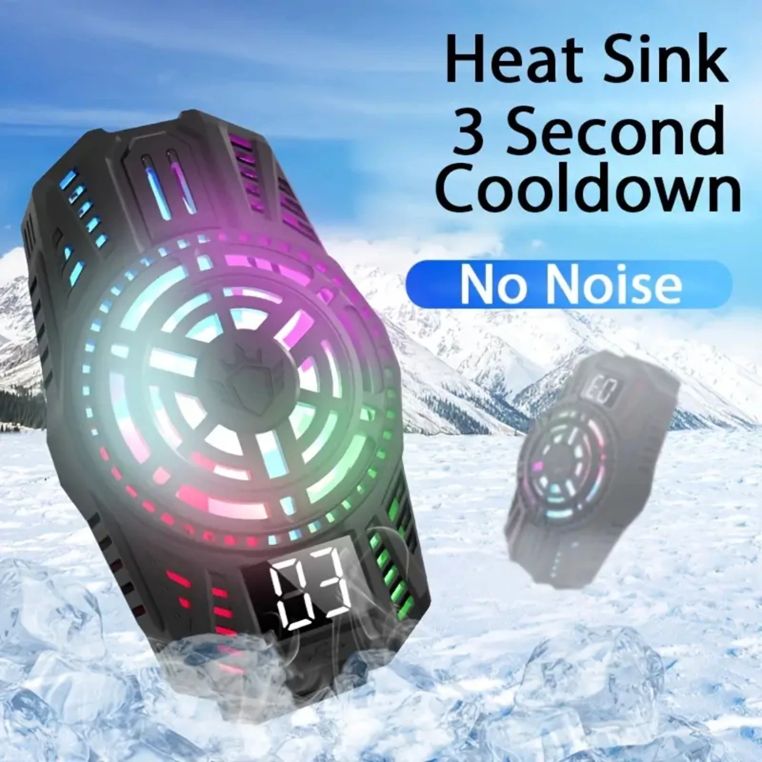 Digital Display Mobile Phone Radiator, Scalability, Semiconductor Refrigeration, Colorful Lighting Effects, Rapid Cooling