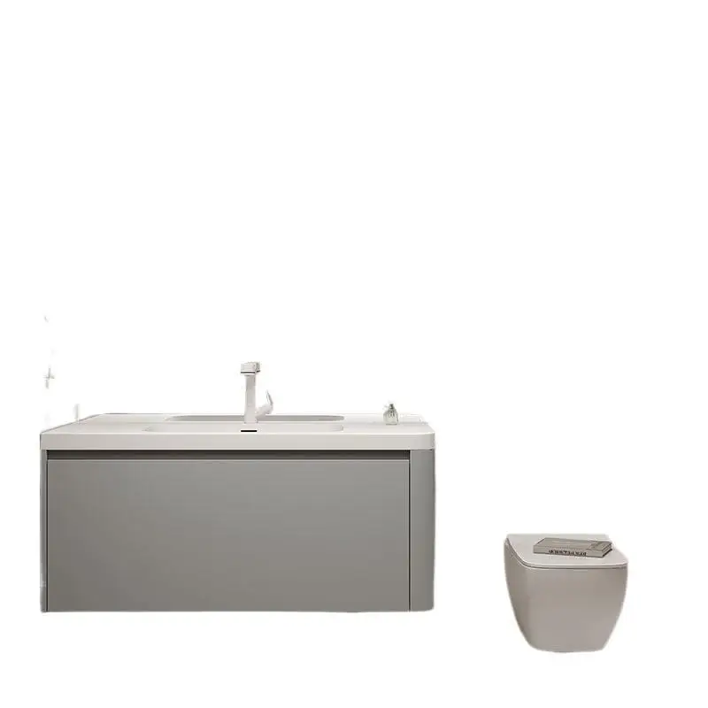 

Cream wind integrated basin, bathroom cabinet combination, toilet extension edge, hand wash washbasin toilet