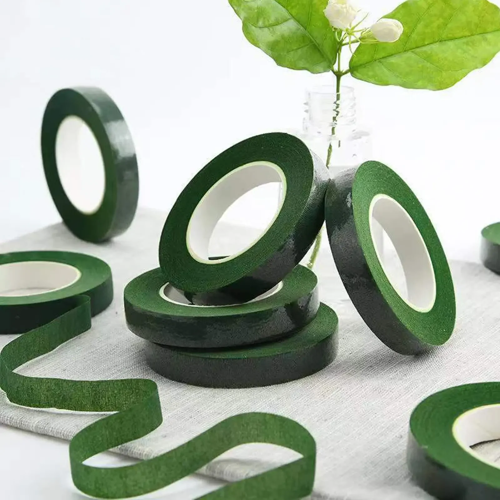 20M/roll Green Adhesive Paper Tape Set DIY Handmade Floral Art Packaging Tools Wrapping Flower Stick Gadgets Packaging Material
