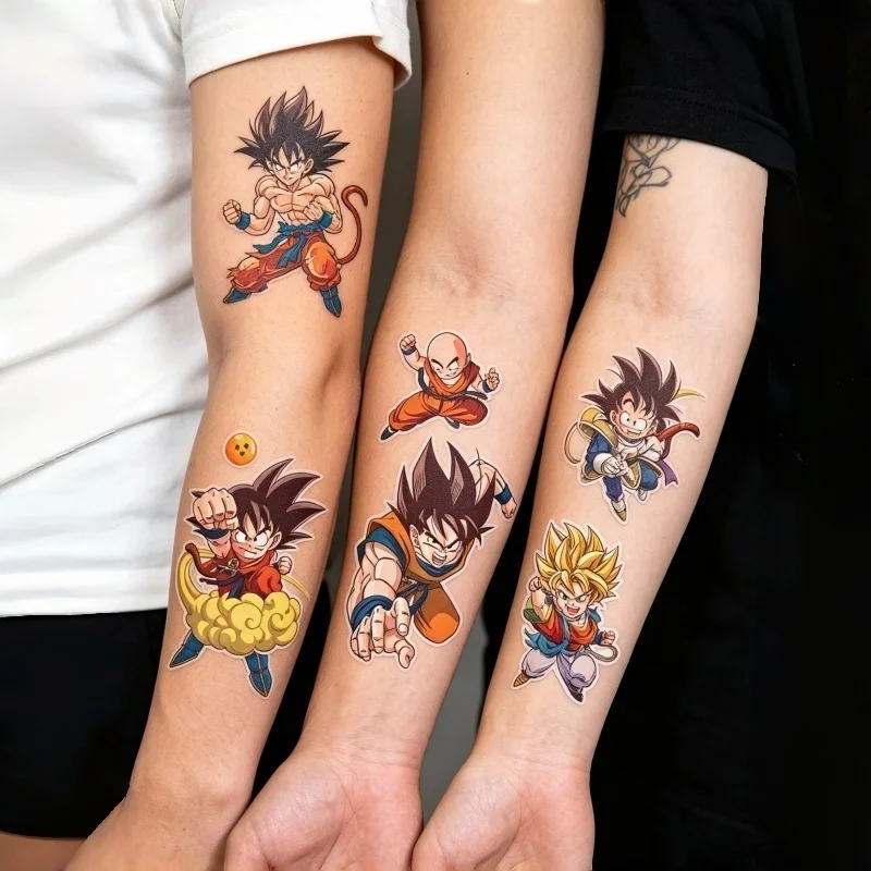 Temporary Tattoo Sticker Dragon Ball Anime Waterproof Fake Tattoo Stickers Body Art Sticker Dragonball Z Stickers Party Supplies view 3