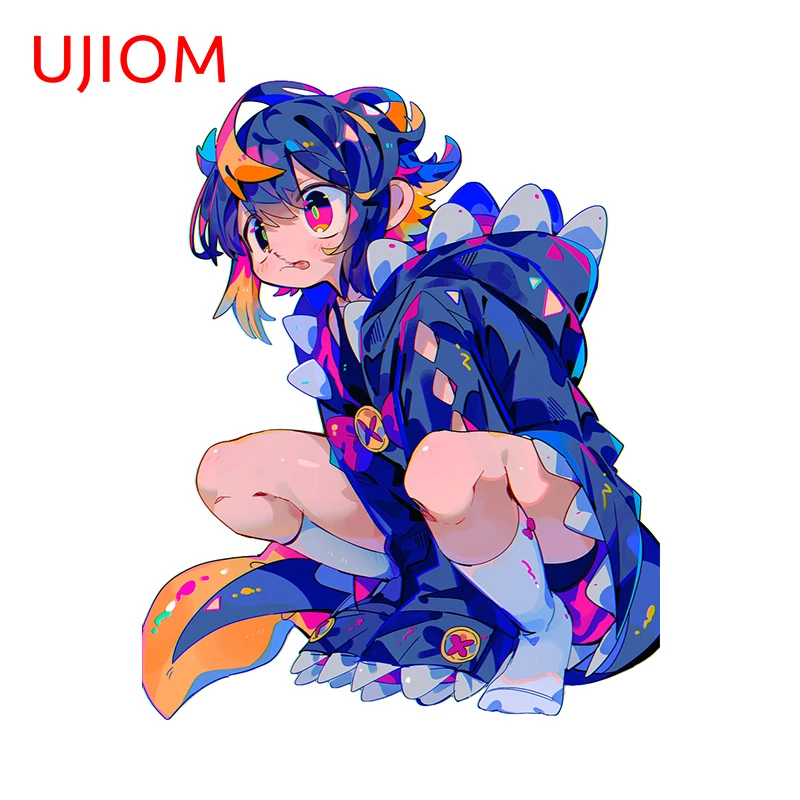 Ujiom 13cm x 10,5 cm original bunte Wanda uf kleber Mädchen in den Dinosaurier Pyjamas Abziehbilder amüsant attraktive Kinderzimmer Dekoration