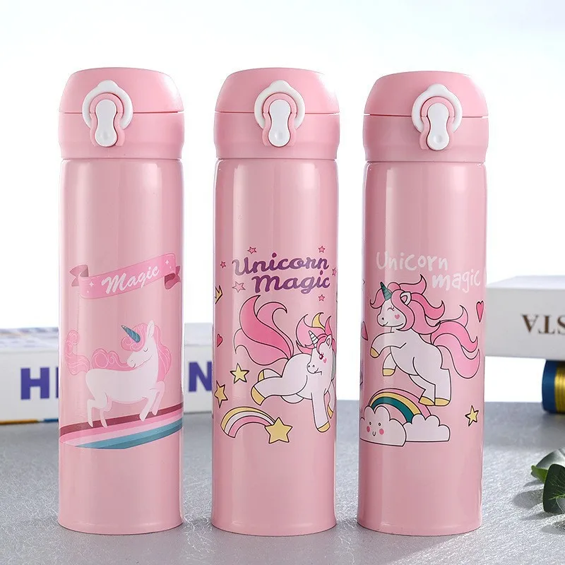 Miniso Cartoon Bounce Cup Insulation Cup Cartoon Cute Girl Student 304 Stainless Steel Insulation Water Cup