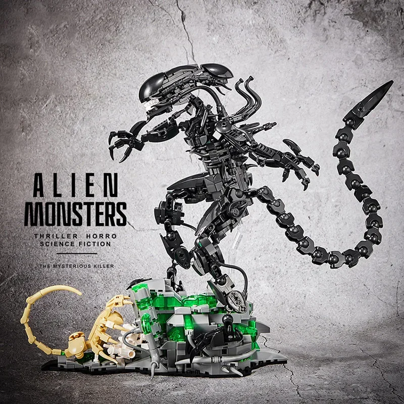 958pcs Creatieve MOC Alien Monster Bouwstenen Bricks Set DIY Alien Figuren Assembly Model Kit Speelgoed STEM Educatieve Geschenken
