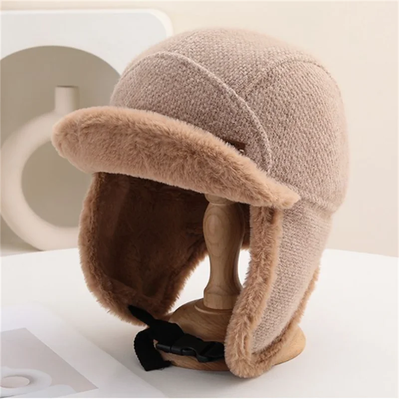 

Женская шапка, теплая спортивная шапка для защиты от холода, защита ушей, зимняя толстая повседневная шапка-пилот с утиным языком и бархатными шапками