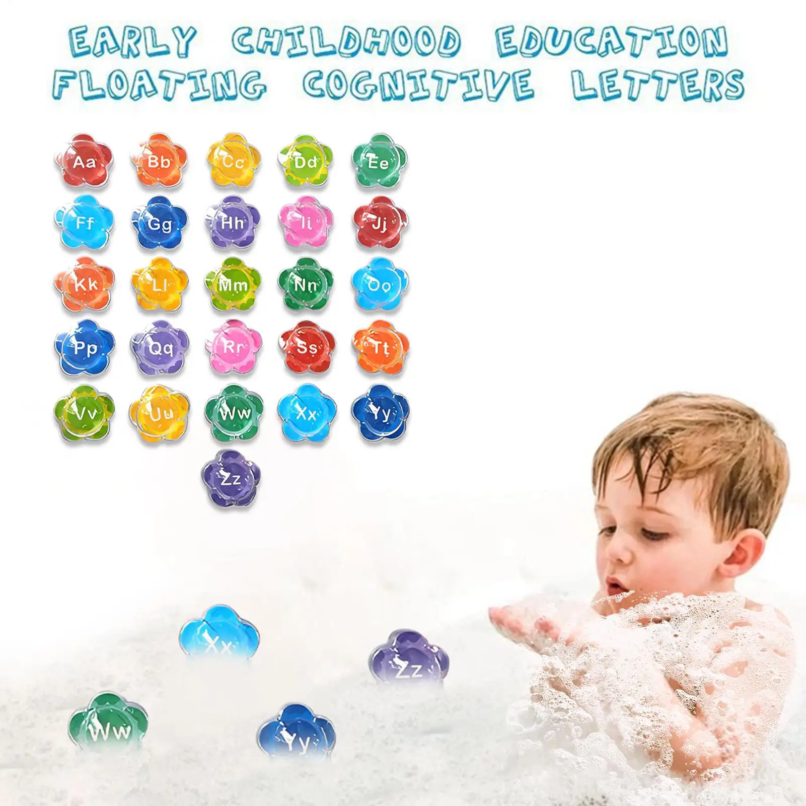26 piezas de juguetes flotantes de baño con letras del alfabeto para piscina, playa, baño para niños pequeños, entretenimiento, juguetes acuáticos