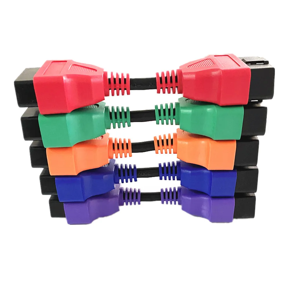 Obd2 كابل 16Pin تمديد مهائي كابلات 13 سنتيمتر 16 دبوس ذكر إلى أنثى obd ii obd2 متعدد الألوان تمديد كابلات الموصلات محول