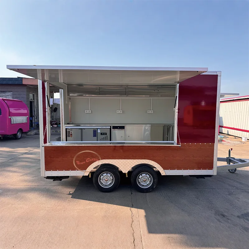 

Outdoor Food Trailer Well Equipped And Versatile for Business Use Custom Built with Home Style Kitchen Appliances