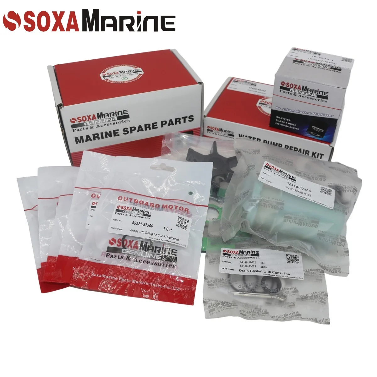 

Fit Suzuki 20 25 HP DF20 DF25 V2 2006 + Outboard Maintenance Kit Water Pump Repair with Fuel Filter Oil Filter Drain Gasket
