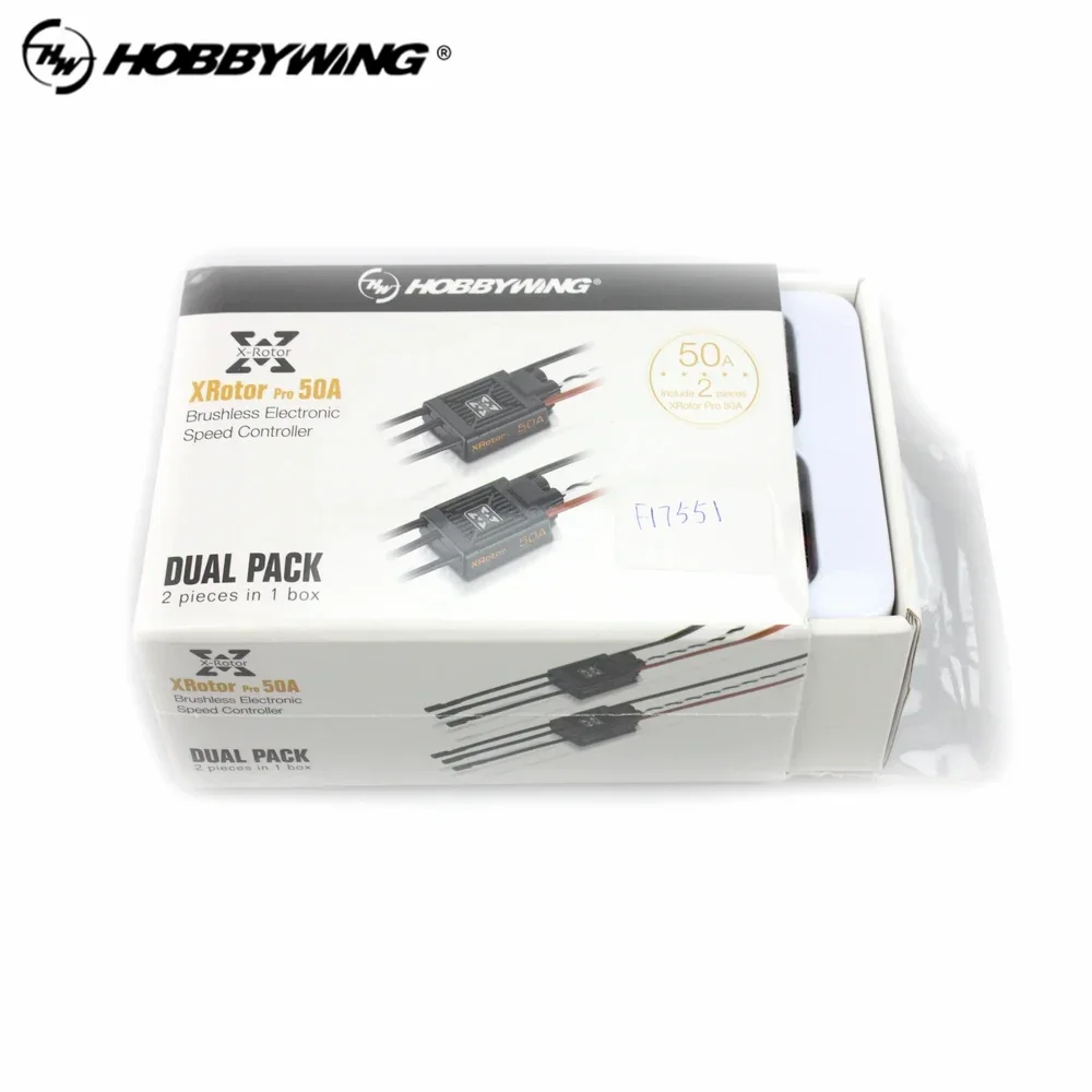 2 Stuks Hobbywing Xrotor Pro 50a 4-6S Geen Bec Borstelloze Esc Snelheidsregelaar Multi-Rotor Voor Rc Drone Helikopter Vliegtuigen Quadcopter