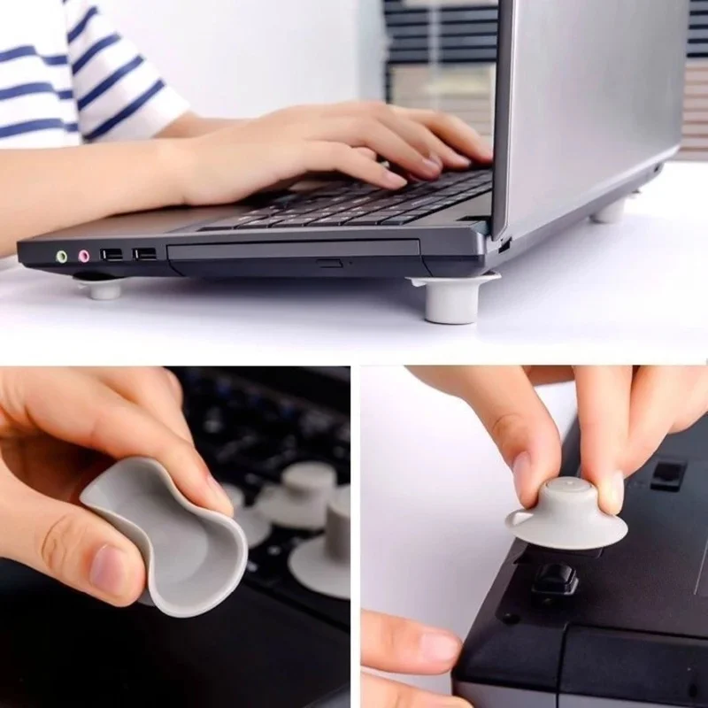 4pcs Portable Laptop Stand Computer Cooling Pad Anti-Slip Notebook Mini Laptop Cooling Base Stand for Apple Samsung Laptop Stand