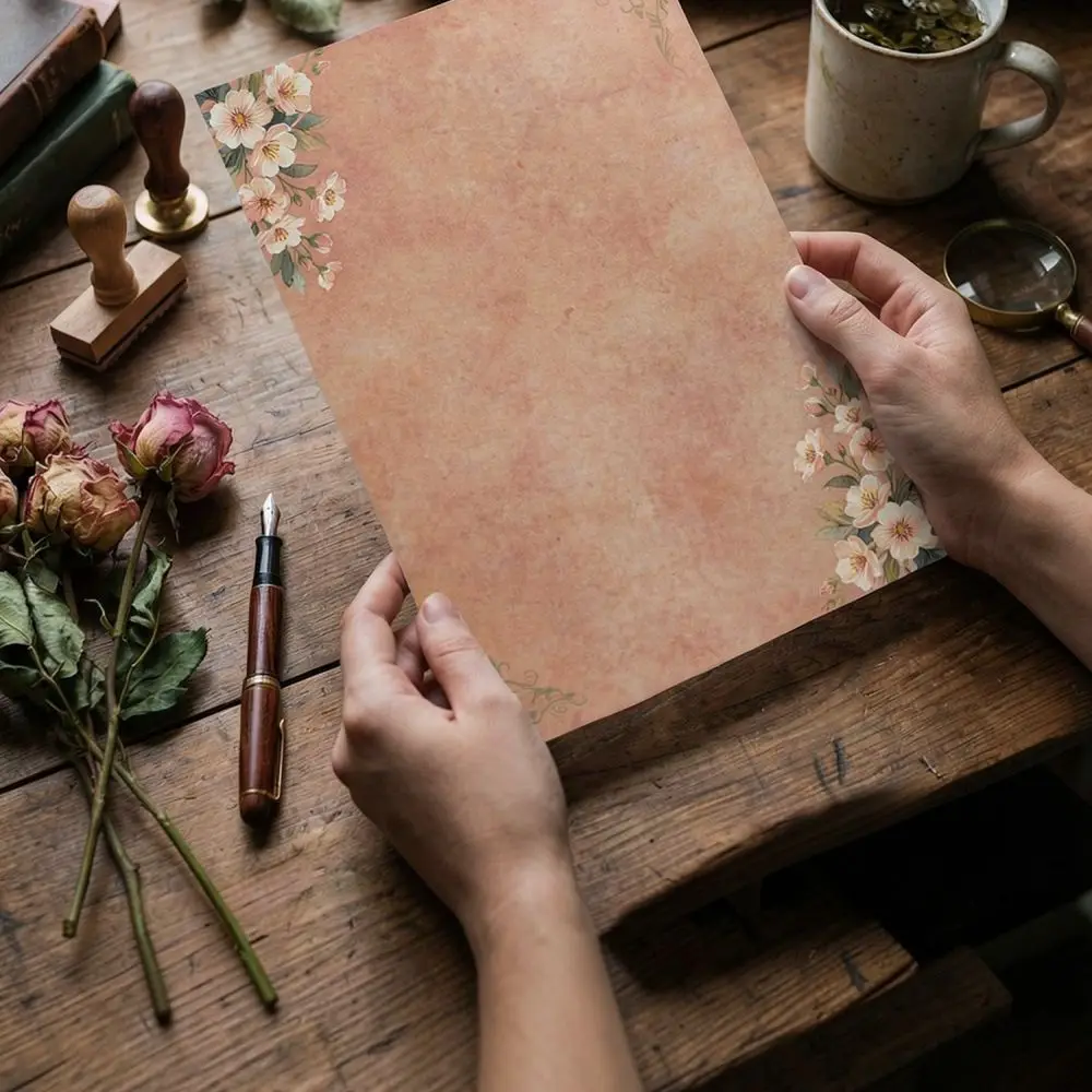 Decorative Vintage Paper A4 Stationery Set For Journaling Writing Poetry Personal Notes DIY Craft Projects Office Letterhead Kit