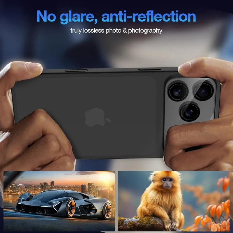 Película protectora de vidrio templado HD de 5 uds para iPhone 17 16 15 14 13 12 11 Pro Max Protector de lente de cámara para iPhone 15 Pro Max 17