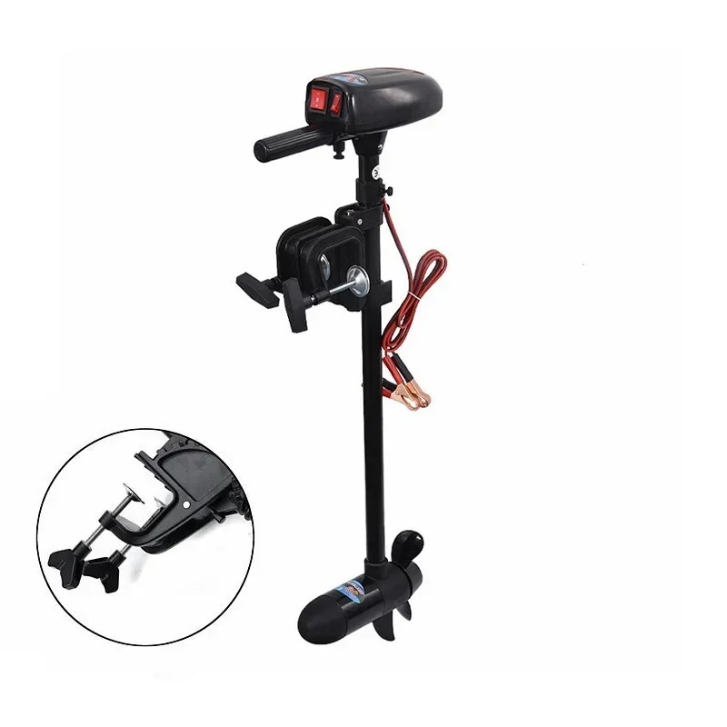 Solar Marine 28 LBS Electric Outboard Trolling Motor 22A Outboard Engine with Adjustable Handle for Inflatable Fishing Boats