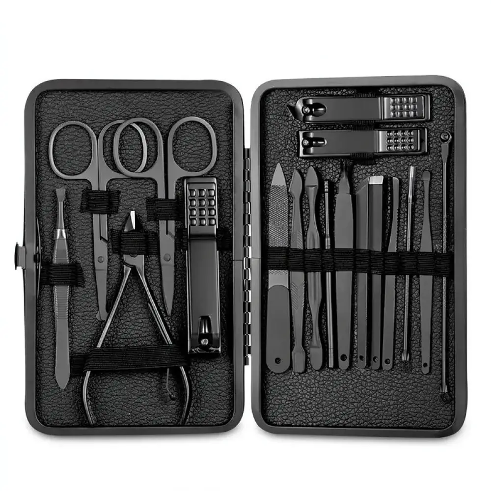Portable Stainless Steel Grooming Kit Professional Manicure Pedicure Tools Nail Clippers Scissors Cuticle Trimmer