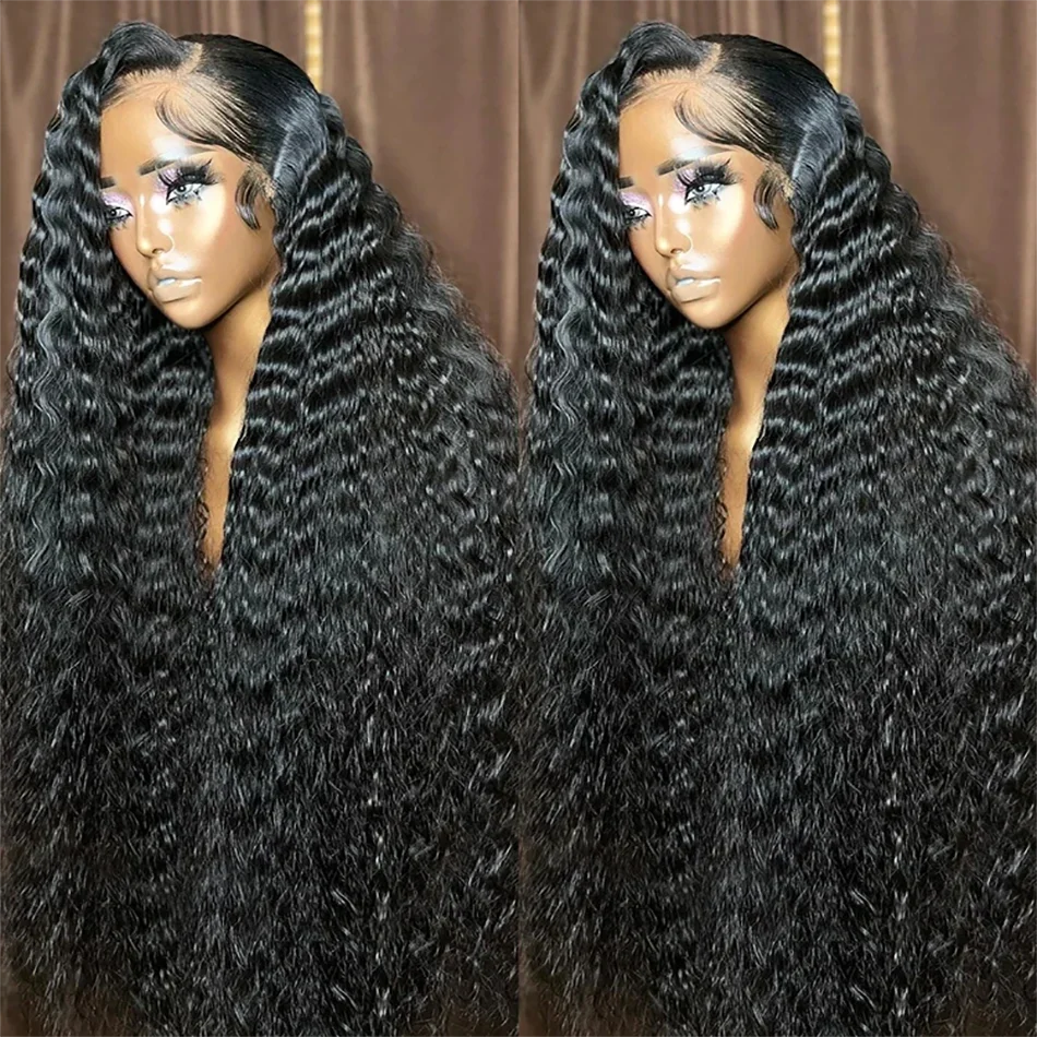 

13x4 Deep Wave Lace Frontal Human Hair Wigs 30 Inches 13x6 Water Curly Remy Lace Front Wigs Preplucked Hair For Women On Sale