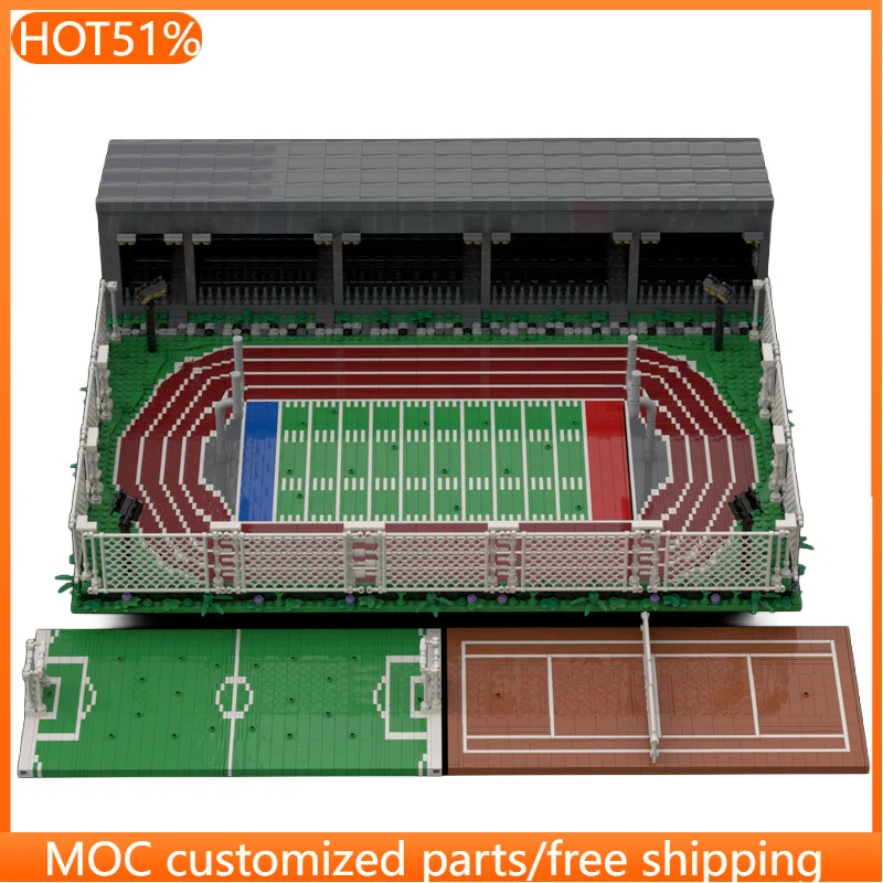 5577 Pezzi Set di Costruzioni Modulari per Campo Sportivo Scolastico, MOC Personalizzabile, Blocchi Modulari, Design Creativo, Giocattolo Fai-da-Te per Ragazzi, Regalo