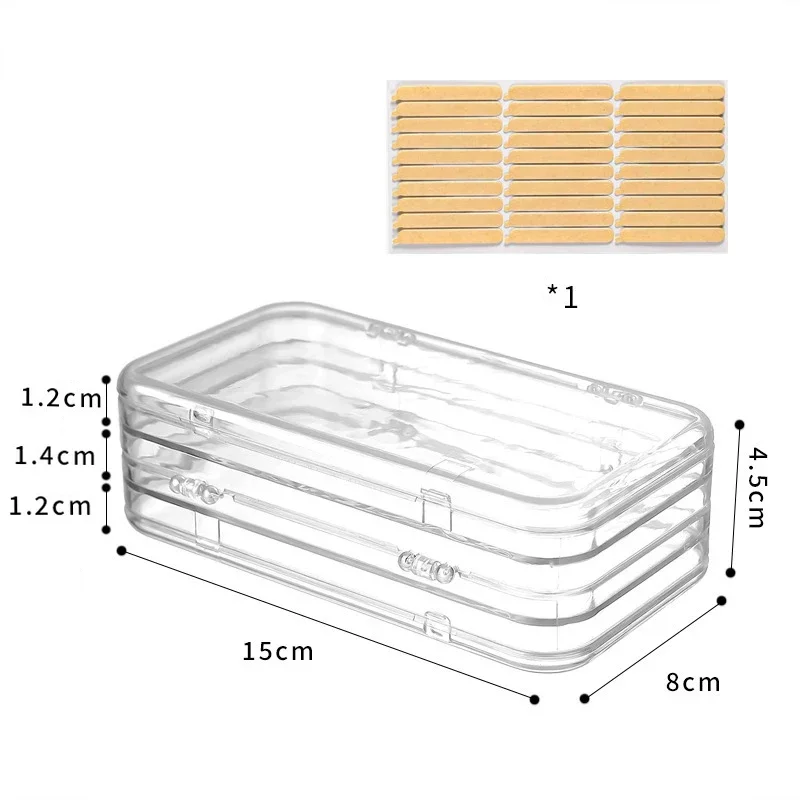 3-Fold Press On Nails Storage Box Clear PET Nail Organizer Case with Fixing Strips Holder Dustproof Jewelry Storage Container - view 6