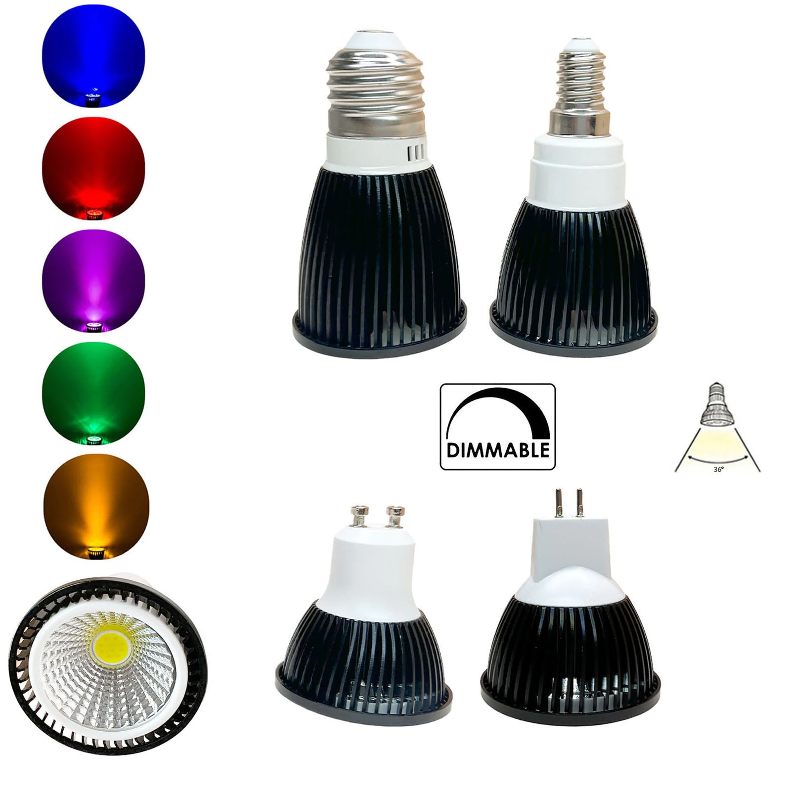 

Dimmable 6W 9W Led Cob Spotlight Lamp Bulb Gu10 24V 3000K Bulbs Warm White Mr16 E14 220V Cool 6000K E27 110V B22 Light Nan Home