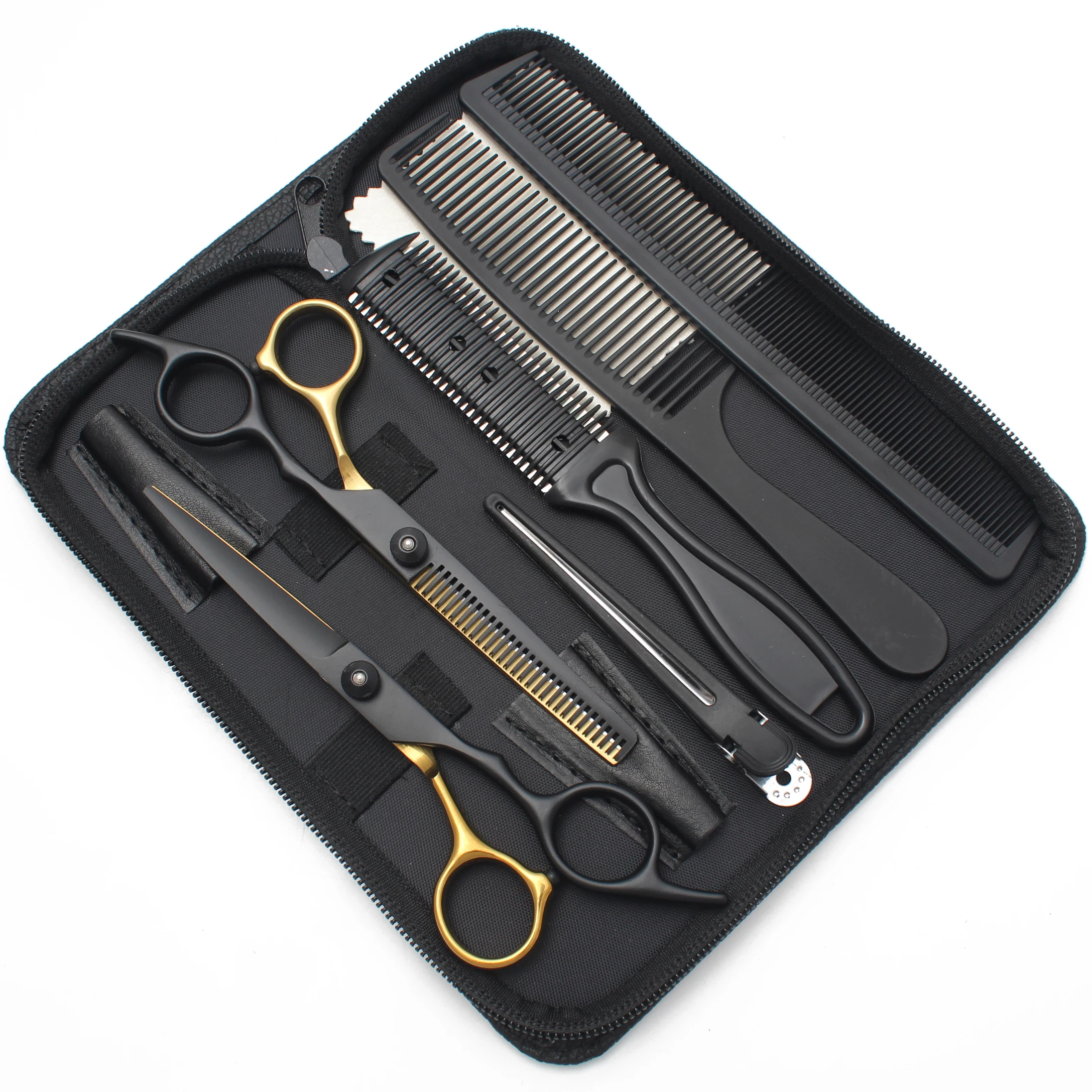 Hair Scissors JP Stainless Hairdressing Scissors 6" Barber Shop Thinning Shears Home Use Cutting Scissors Haircut Combs C1001