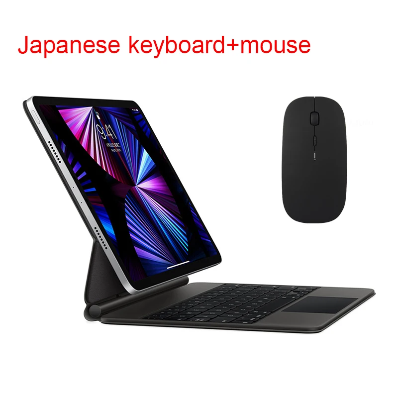 AJIUYU Magie Tastatur Für iPad Pro 11 2022 2021 2020 2018 1st 2nd 3rd 4th Gen Fall Tastatur Arabisch Spanisch Portugiesisch hebräisch Russisch 7
