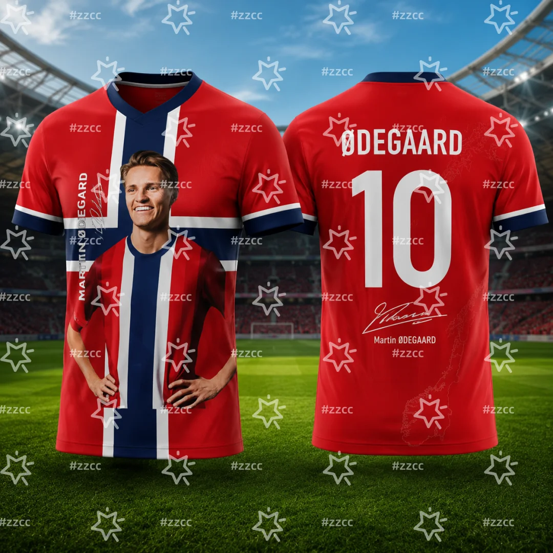 2026 Haaland Norwegen Team Fußballtrikot Spiel- & Trainingsset Sommer Sport Herren T-Shirt Kinderbekleidung Tee Y2k Damen – Detail 6