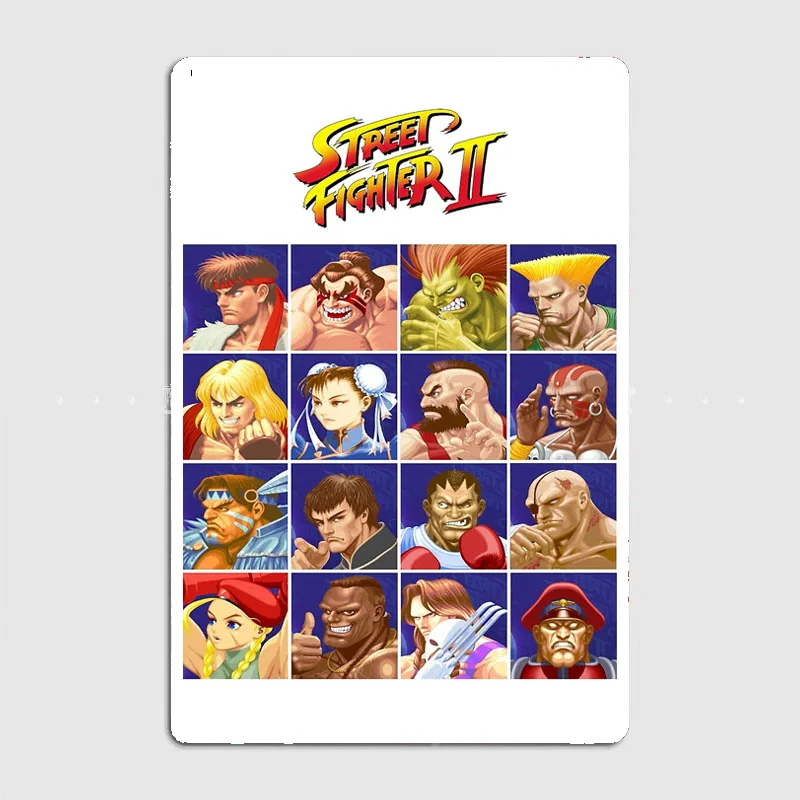 Street Fighter legend Game Select Characters Poster Metal Custom Sign Living Room Wall Indoor Room Decoration Posters Home Decor
