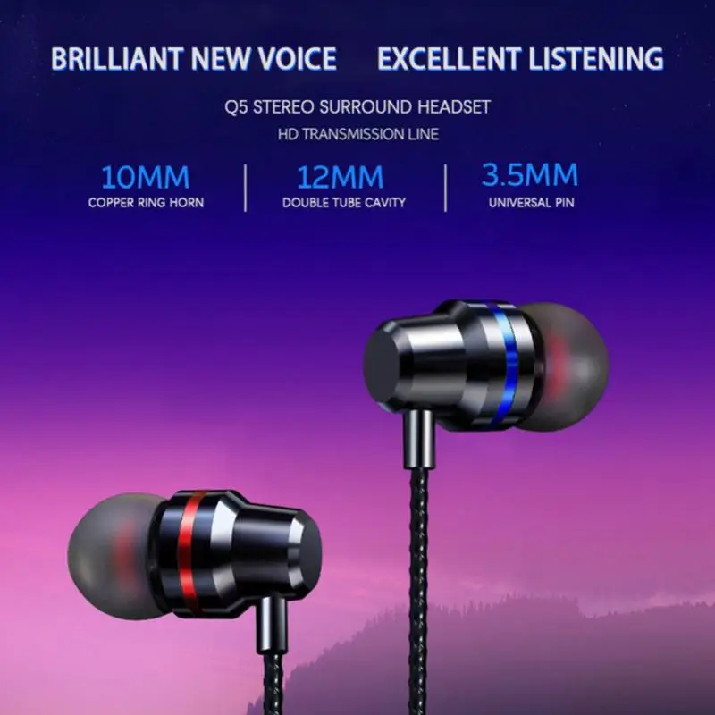 Metal Type C Earphone Wired In-ear Headphone With Mic Wire Control Bass Headset Earbuds For Oneplus