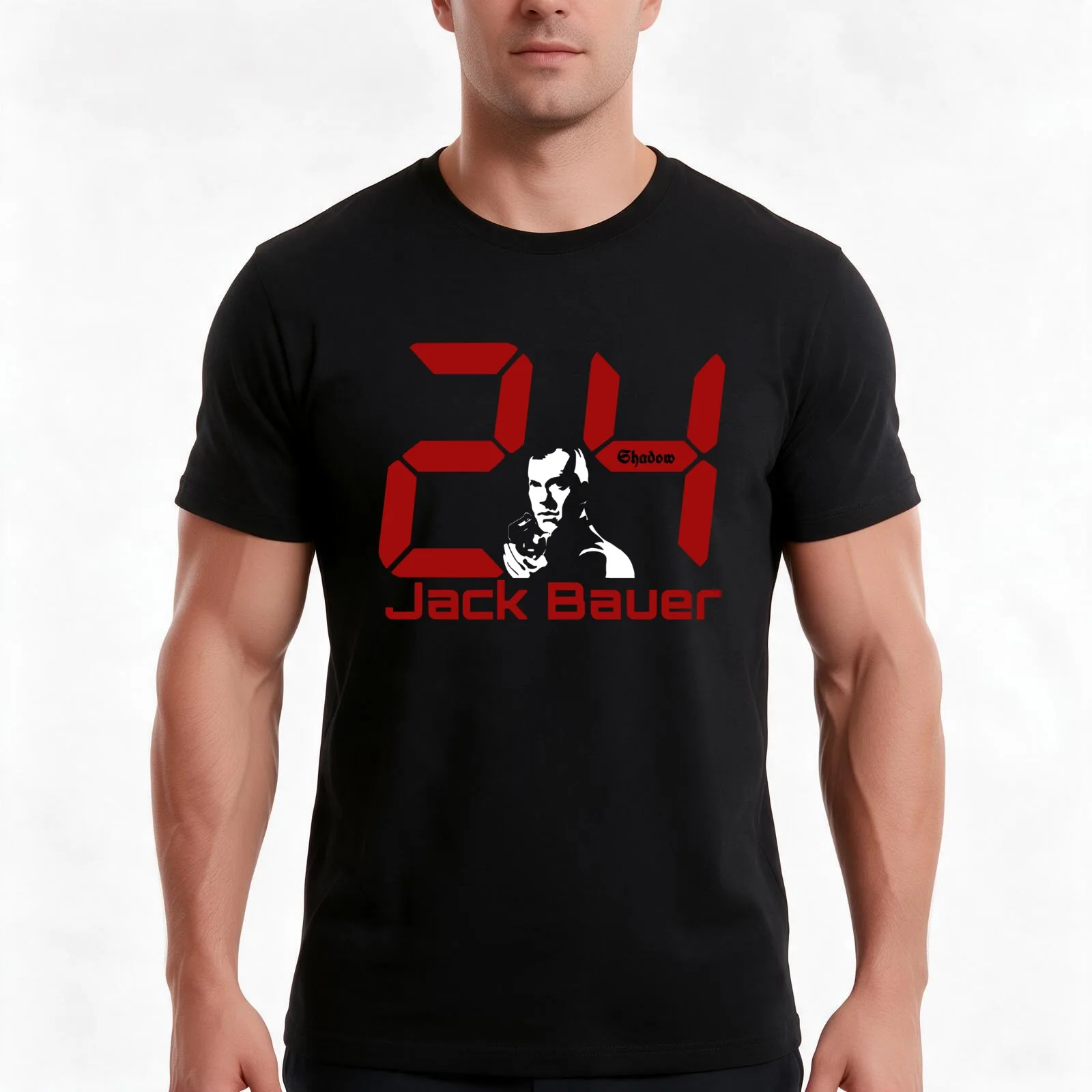 Jack Bauer - 24 T-Shirt, Summer Casual Cotton Tee, Oversized Streetwear Tops, Vintage Graphic Print, Loose Fit Short Sleeve