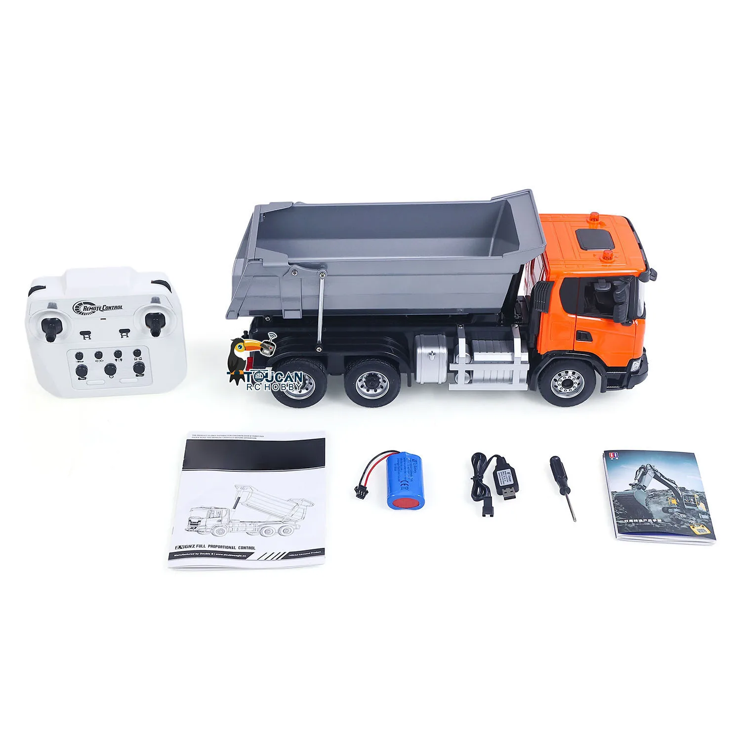 

1/20 Double E Electric Remote Control Dump Truck 6X4 RC Tipper G540 Model Metal Bucket 260 Openable Door Light Sound Vehicle Toy
