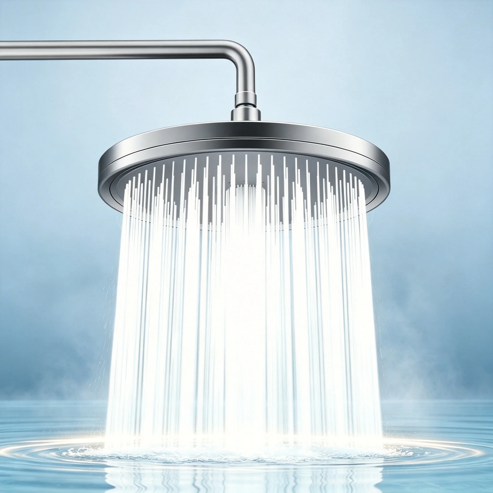 Ceiling Mount Rain Shower Head Full Body Coverage 6-Setting High Pressure Boost Wide Spray Pattern for Comfortable Whole Bathing