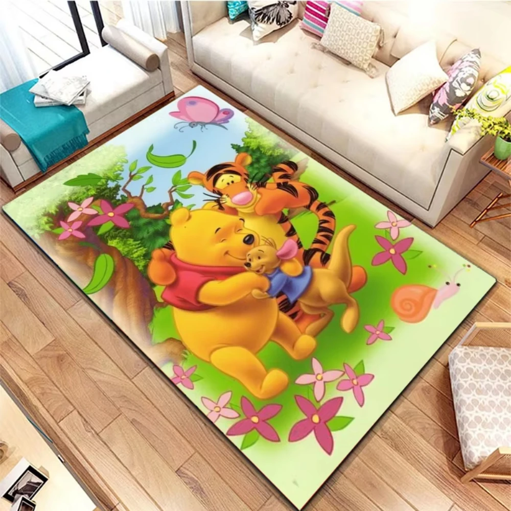 

MINISO 1 шт., ковер с Винни-Пухом из мультфильма, детский ковер для спальни, гостиной, ползающий ковер, нескользящий коврик, диван, игровой коврик, Рождество