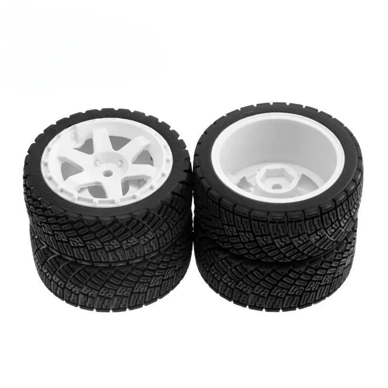 4pcs 67mm Plastic Wheel Rim Rubber Tire Universal For All 1/10 RC Rally On-Road Racing TAMIYA TT02 XV01 HSP 94123 HPI KYOSHO WLt