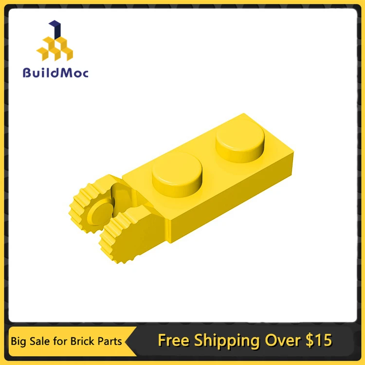 10Pcs MOC Parts 44302 Hinge Plate 1 x 2 Locking with 2 Fingers On End Compatible Bricks DIY Building Block Particle Kid Toy Gift