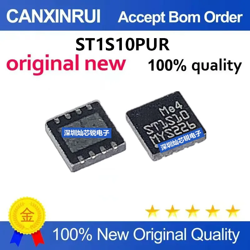 (5-100pieces)Brand New Original ST1S10PUR, Silk-screened ST1S10 DFN8 DC-DC Power Chip, Switching Regulator