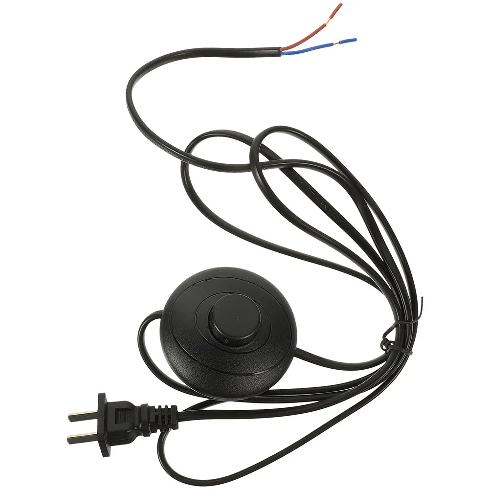 

Black Copper Core Foot Switch Extension Cord Push Button for Lights Step On Power Cord Indoor Home Office Pedal Plug Socket