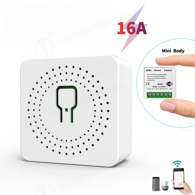 Mini WiFi Smart Switch On‑Off Controller, APP Remote Control Voice Control Home Automation Relay Module