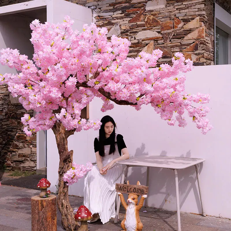 Simulation of cherry tree indoor living room decoration tree online celebrity wishing tree peach tree large landscaping tree