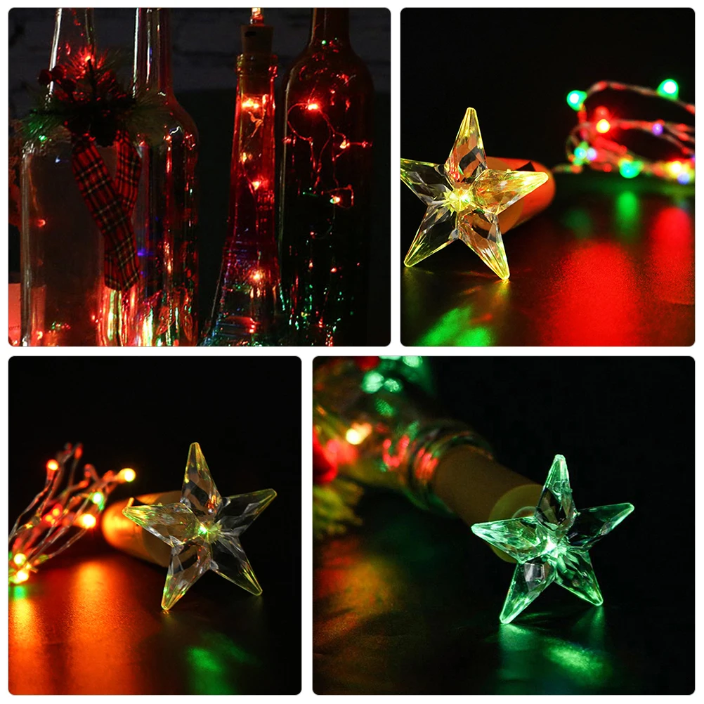 

2pcs Bottle Cork String Lights Unique Shape DIY Decorative Transparent Operated Christmas Wedding Party Festival
