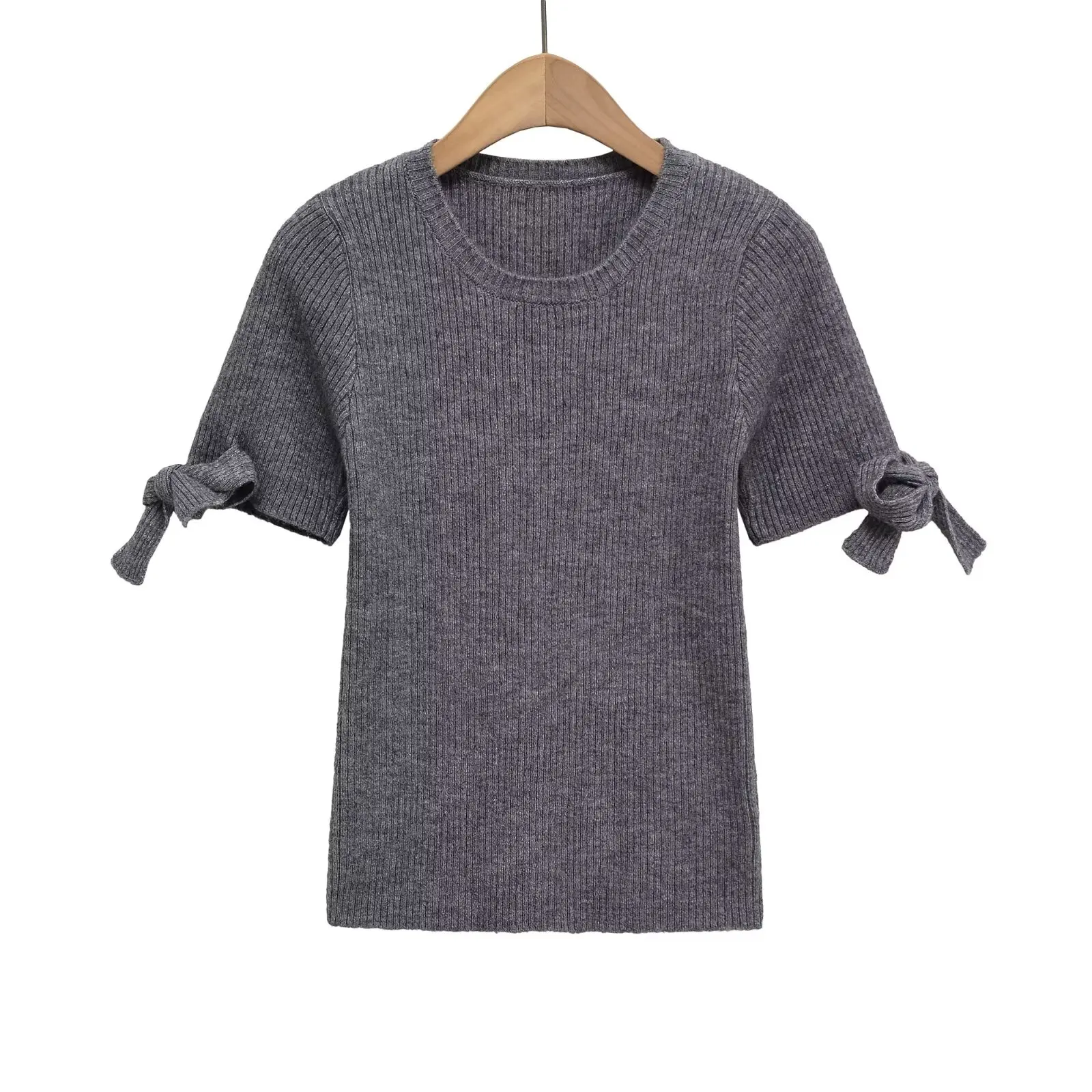 

Women's Pullover Sweater 2025 New Arrival Fashionable Women's Knit Sweater with Bow Detail and Diamond Pattern