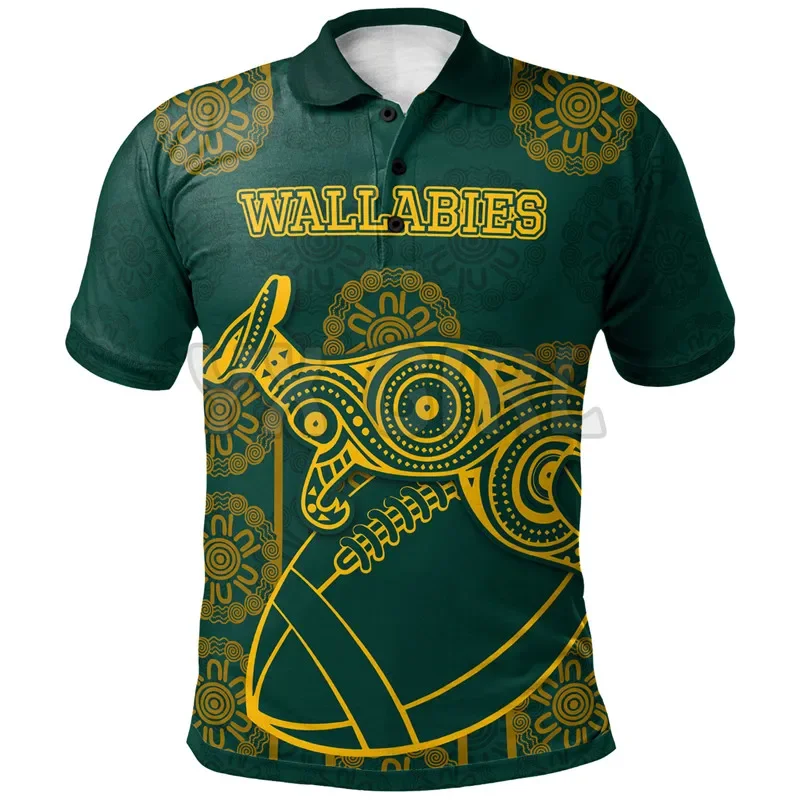 Summer shirts women for men Wallabies Rugby Kangaroo & Aboriginal Patterns 3D printed Short sleeve t shirts Tops camisas - view 3