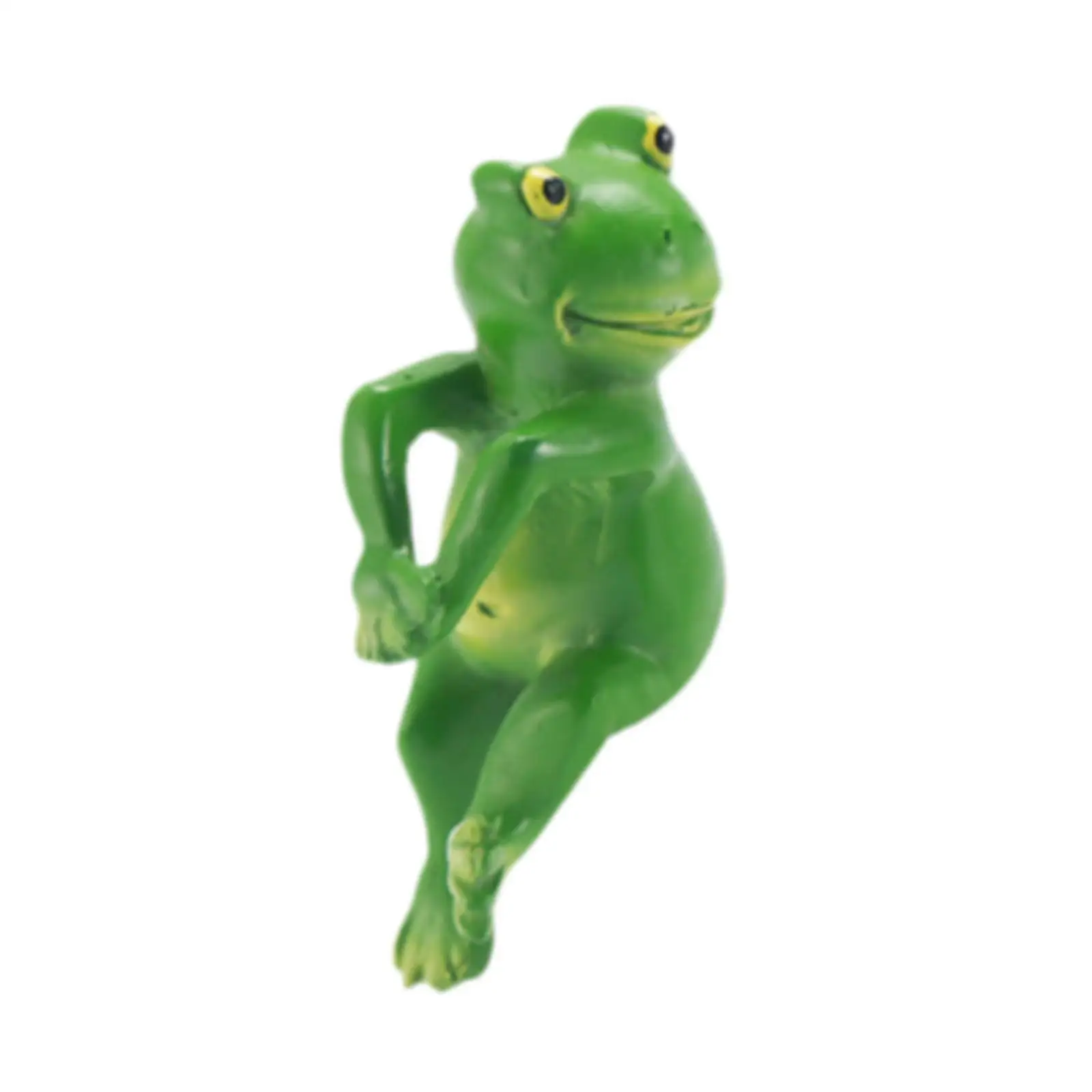 Cute Frog Figurine Artwork Decorative Outdoor Decor Housewarming Gift Flower Pot Hugger for Farmhouse Backyard Balcony Patio
