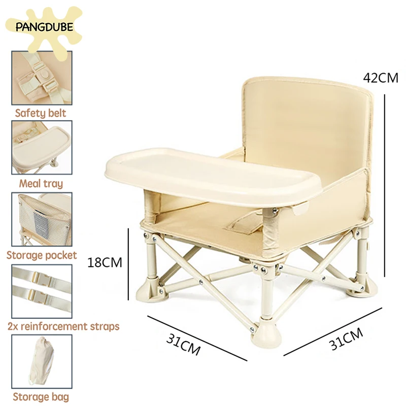 PANGDUBE Foldable Baby Feeding Chair Portable Baby Eating Chair Outdoor Baby Chair L Size Children's Chair Booster Infant Seat