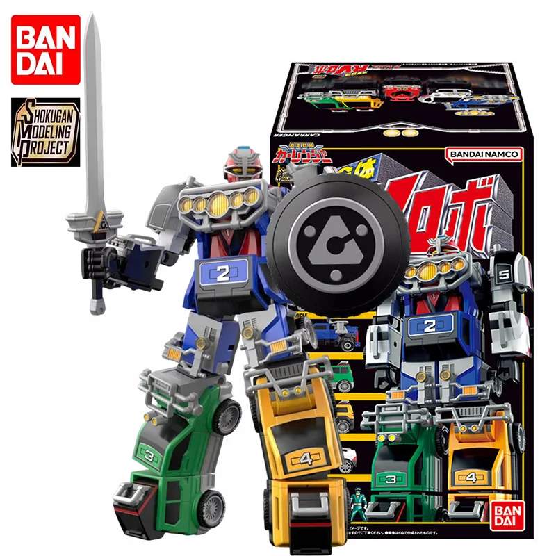 BANDAI SMP Gekisou Sentai Carranger RV ROBO Figuras de Ação de Anime para Montar e Colecionar