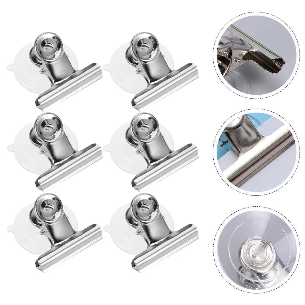 

6 Pcs Hardware Clips Suction Cup Clamp Multi Purpose Circular Hangers for Windows Mount